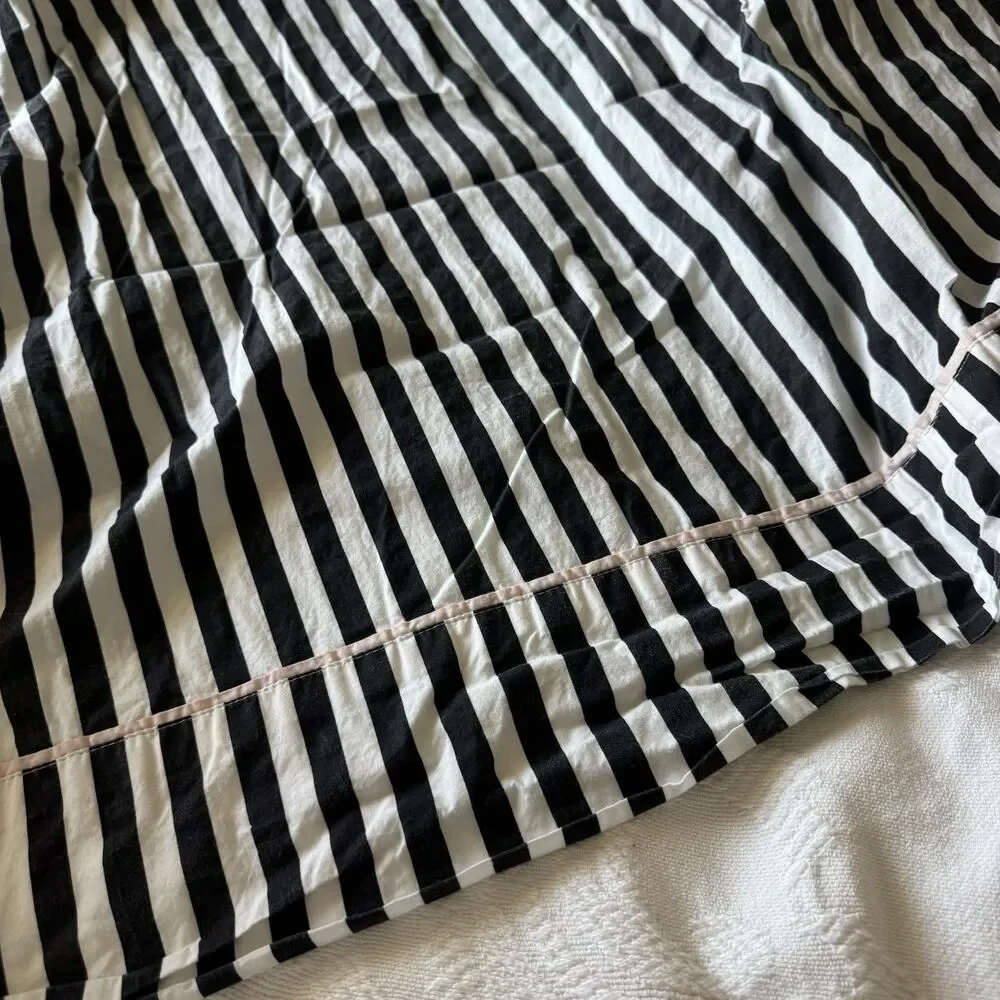 POTTERY BARN EMILY & MERITT PIRATE STRIPE XL Twin Sheet Set Black French Chic